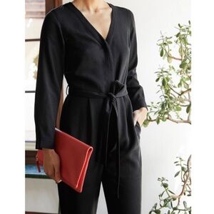 Everlane Black Canvas Drape Women's Jumpsuit Size 8 PLUS 2 FREE EVERLANE BLOUSES